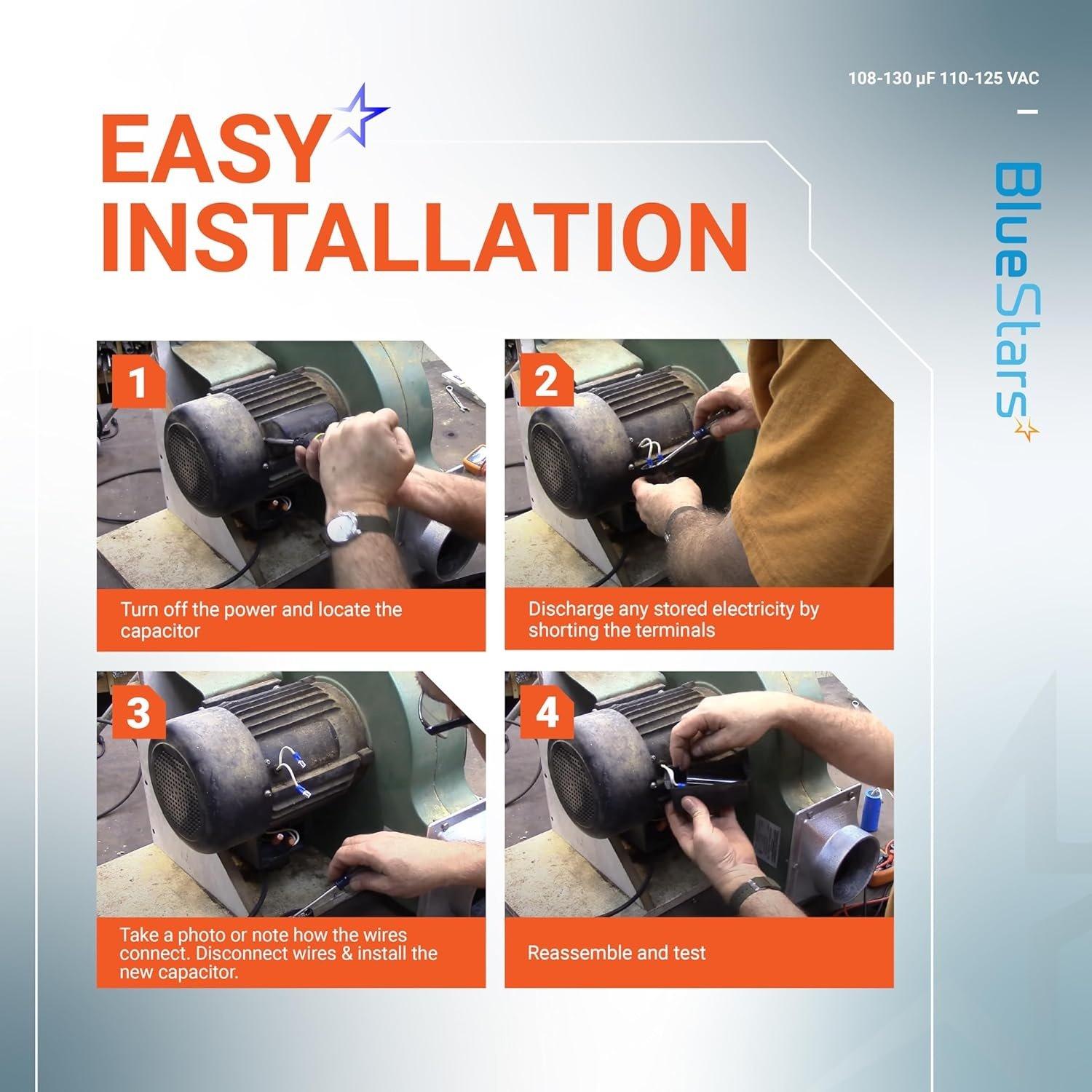 [Lifetime Warranty] 108-130 uF MFD 110-125 VAC ±20% 50/60 Hz CD60 Round Start Capacitor - Fits Pool Pump, Well Pump image 4