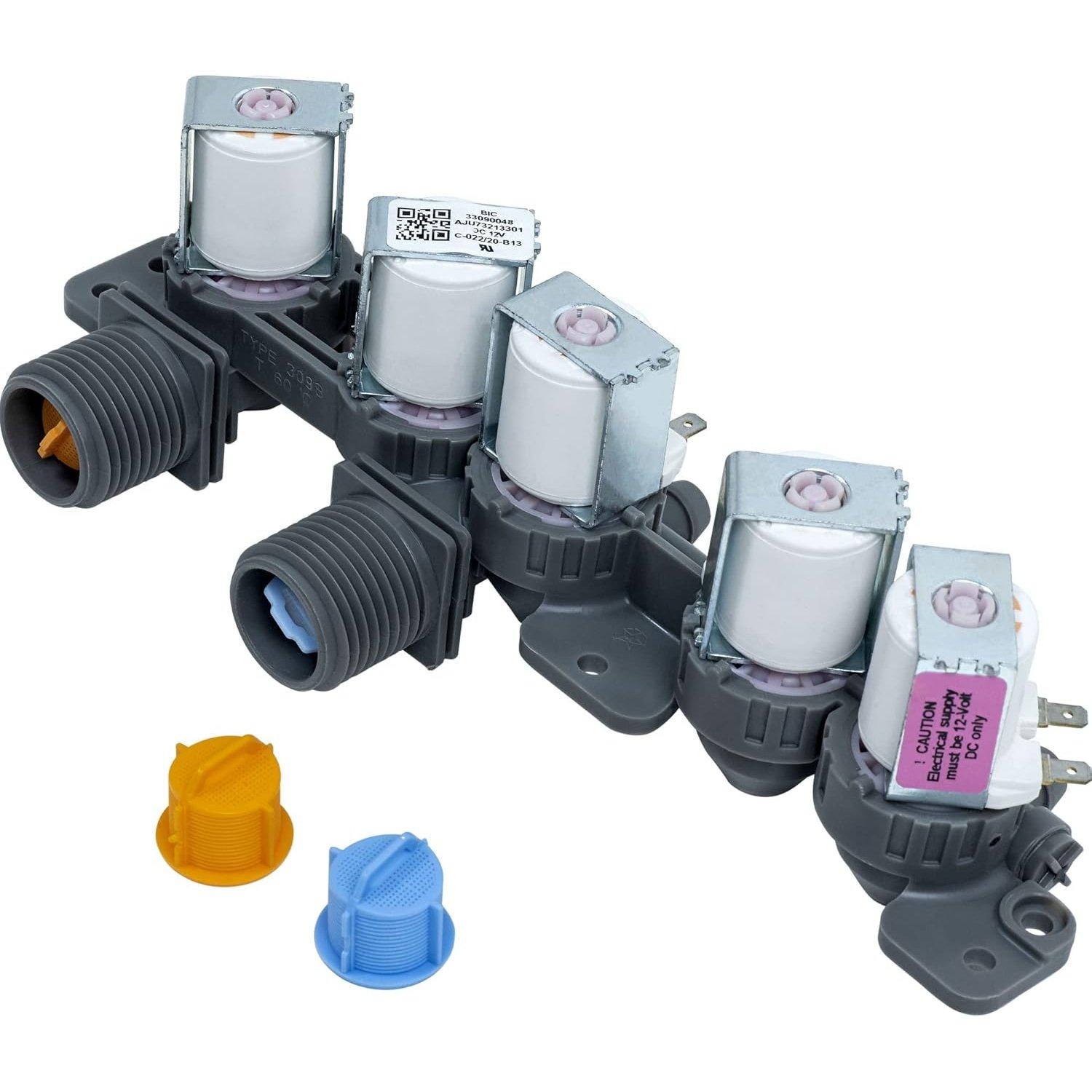 [Lifetime Warranty] AJU73213301 AJU75152601 5221EA1008F Washer Water Inlet Valve - Compatible with LG Kenmore Washers WT7200CW, WT5001C, 79631522211, WT4801CW, WT1201CW - Replaces 33090048, TAW35618287 image 0