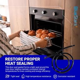 [Lifetime Warranty] 316239700 Range Oven Door Seal Gasket 50.45" with 12 Mounting Clips - Compatible with Frigidaire Kenmore Oven FEF303BWA FEF303CWA - Replaces 833130 AP2126661 AH440011 EA440011 PS440011 thumbnail 1