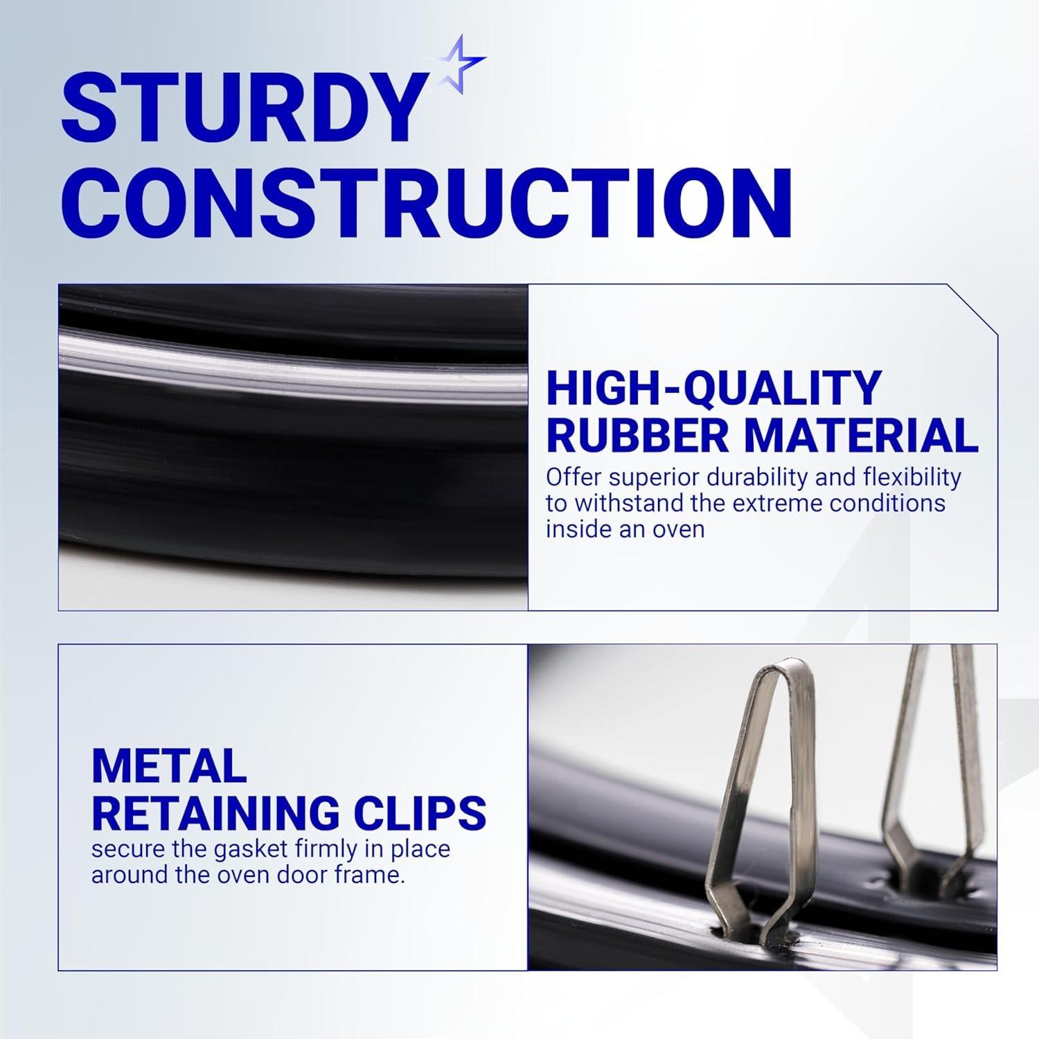 [Lifetime Warranty] 316239700 Range Oven Door Seal Gasket 50.45" with 12 Mounting Clips - Compatible with Frigidaire Kenmore Oven FEF303BWA FEF303CWA - Replaces 833130 AP2126661 AH440011 EA440011 PS440011 image 6