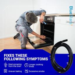 [Lifetime Warranty] 316239700 Range Oven Door Seal Gasket 50.45" with 12 Mounting Clips - Compatible with Frigidaire Kenmore Oven FEF303BWA FEF303CWA - Replaces 833130 AP2126661 AH440011 EA440011 PS440011 thumbnail 3