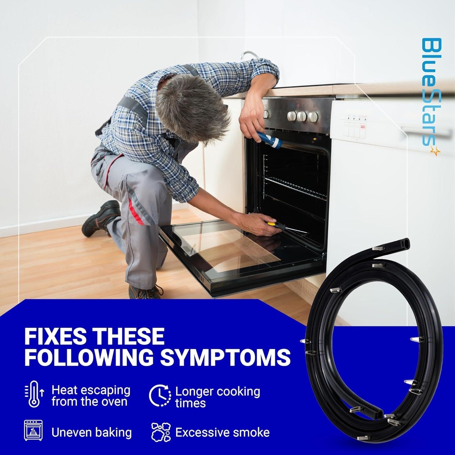 [Lifetime Warranty] 316239700 Range Oven Door Seal Gasket 50.45" with 12 Mounting Clips - Compatible with Frigidaire Kenmore Oven FEF303BWA FEF303CWA - Replaces 833130 AP2126661 AH440011 EA440011 PS440011 image 3