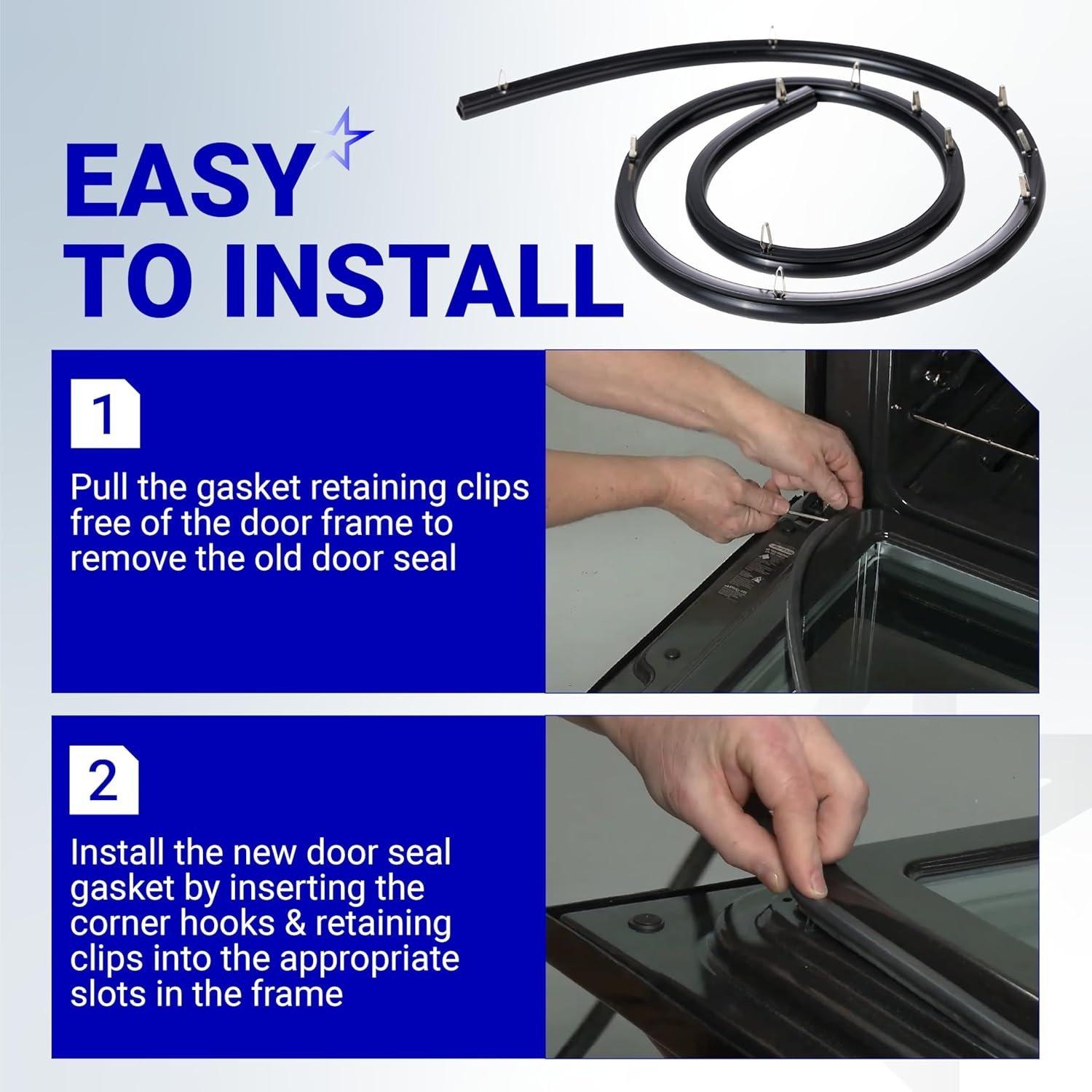 [Lifetime Warranty] 316239700 Range Oven Door Seal Gasket 50.45" with 12 Mounting Clips - Compatible with Frigidaire Kenmore Oven FEF303BWA FEF303CWA - Replaces 833130 AP2126661 AH440011 EA440011 PS440011 image 8