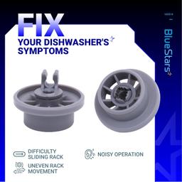 [Lifetime Warranty] 165314 Dishwasher Lower Rack Wheel - Compatible for Bosch & Kenmore Dishwashers - Replaces 420198 423232 AP2802428 PS8697067 - Pack of 8 thumbnail 8