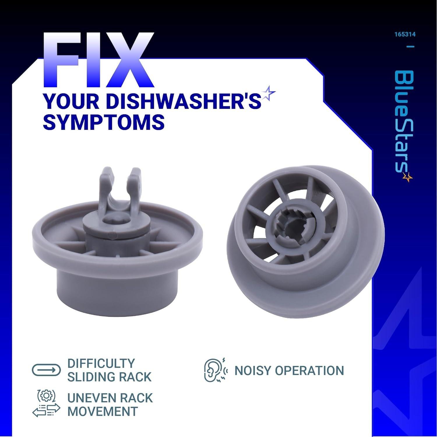 [Lifetime Warranty] 165314 Dishwasher Lower Rack Wheel - Compatible for Bosch & Kenmore Dishwashers - Replaces 420198 423232 AP2802428 PS8697067 - Pack of 8 image 8