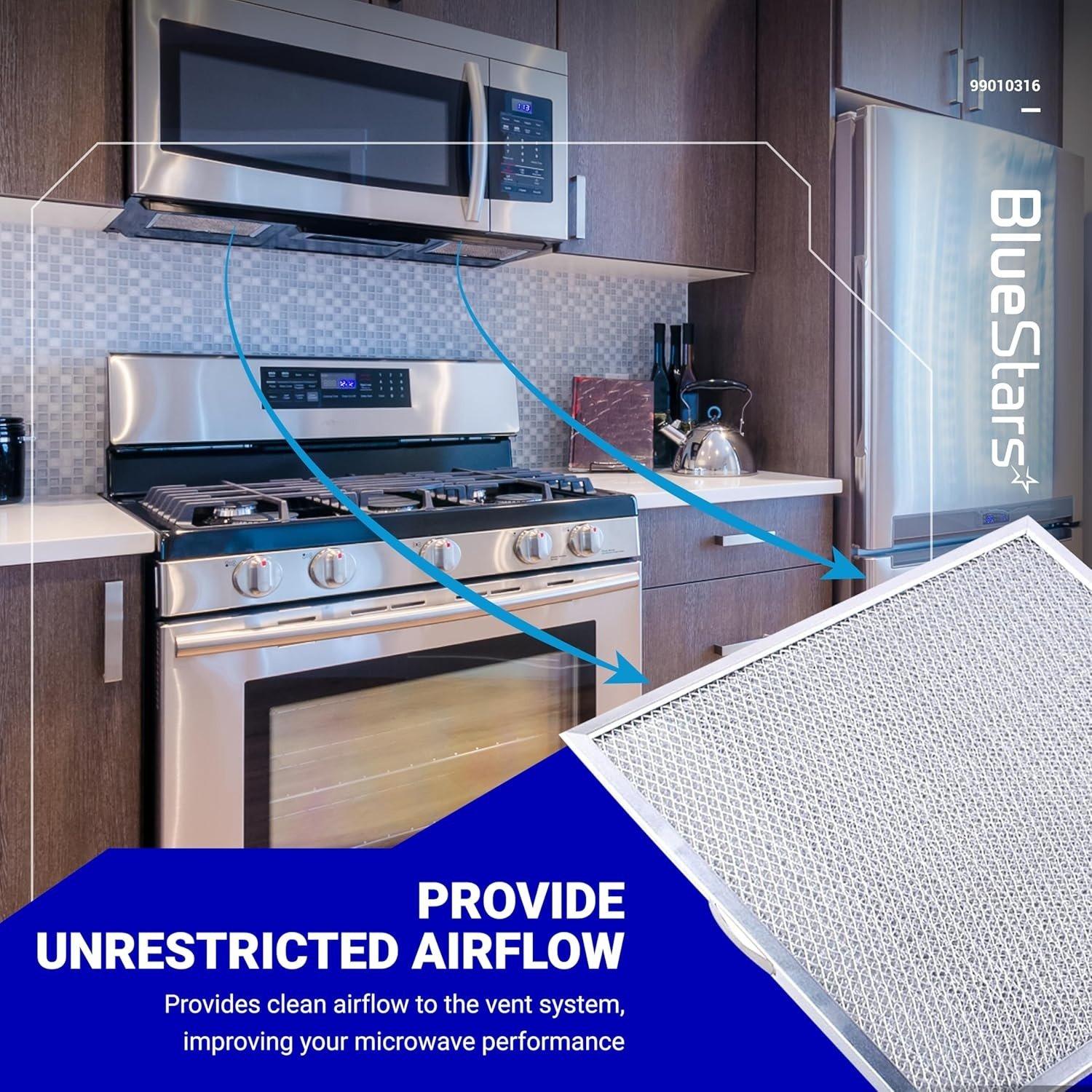 [Lifetime Warranty] 99010316 Range Hood Grease Filter 11 1/4" x 11 3/4" x 3/8" - Compatible with Broan Kenmore Sears QT20000 Series - Replaces S99010316 WA65AF 990721400A - Pack of 2 image 1