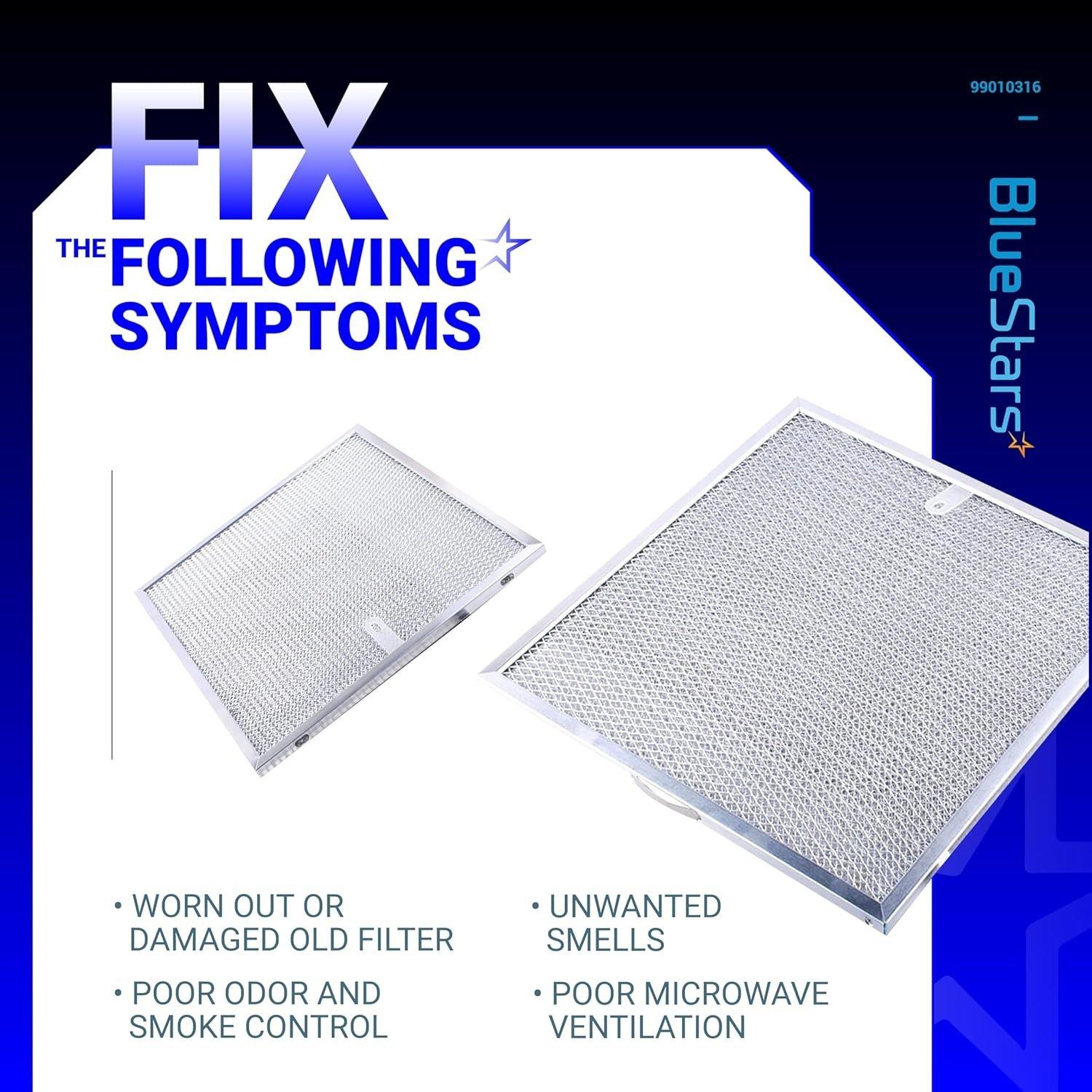 [Lifetime Warranty] 99010316 Range Hood Grease Filter 11 1/4" x 11 3/4" x 3/8" - Compatible with Broan Kenmore Sears QT20000 Series - Replaces S99010316 WA65AF 990721400A - Pack of 2 image 2