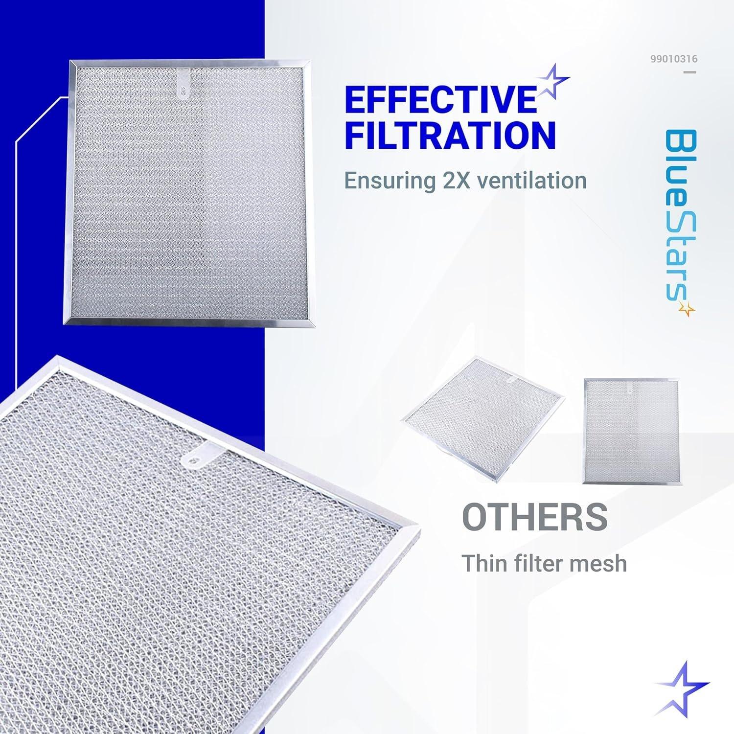 [Lifetime Warranty] 99010316 Range Hood Grease Filter 11 1/4" x 11 3/4" x 3/8" - Compatible with Broan Kenmore Sears QT20000 Series - Replaces S99010316 WA65AF 990721400A - Pack of 2 image 4