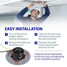 [Lifetime Warranty] 0695B000 695B000 Bathroom Fan Motor Assembly thumbnail 3