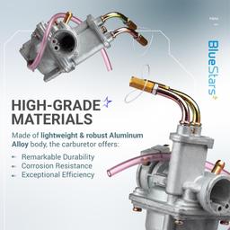 Upgraded PW50 Carburetor Kit - Compatible with Yamaha PW50 Peewee/Y-Zinger (1981–2009) - Includes Air Filter, Fuel Filter, Choke Cable, Throttle Cable, Spark Plug thumbnail 2
