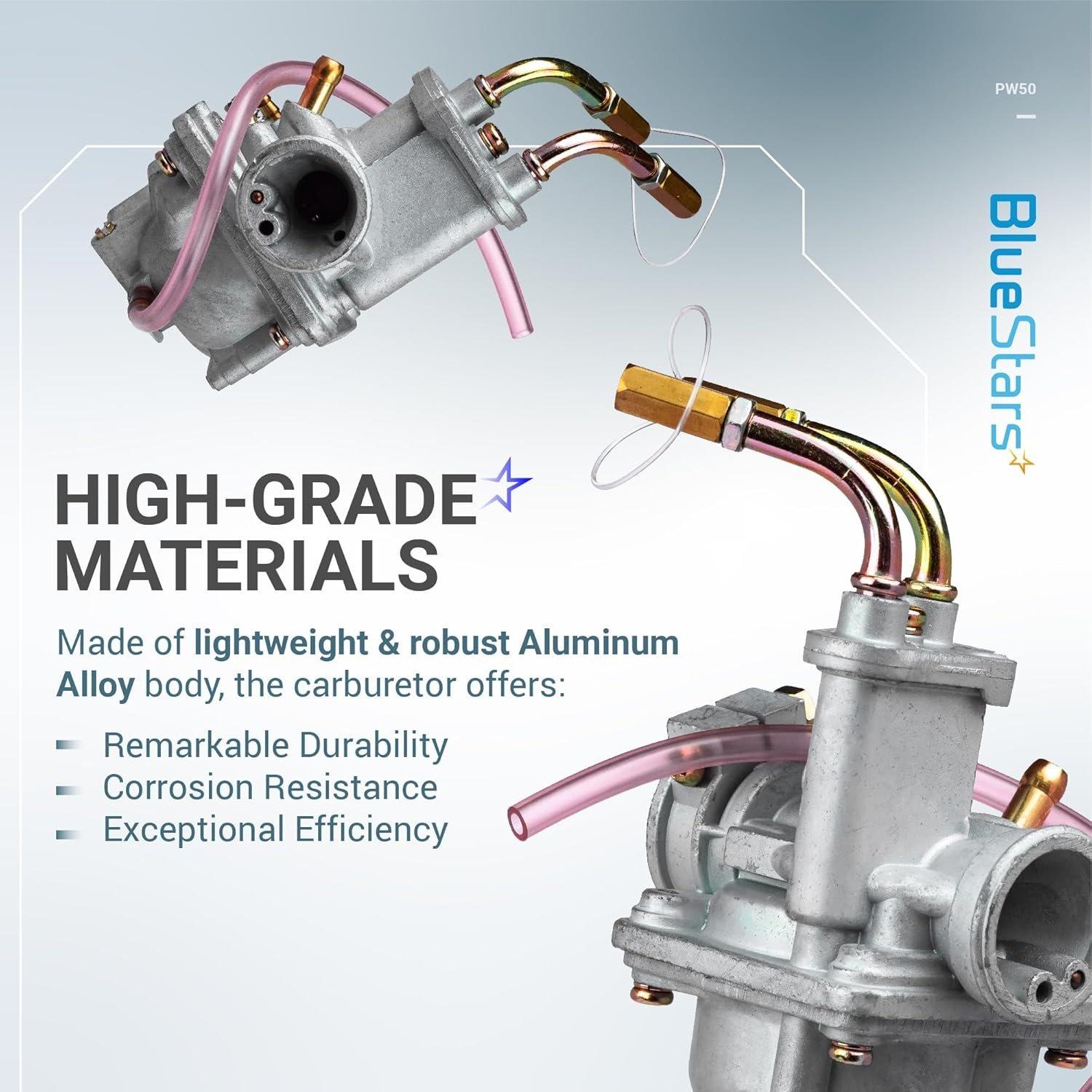 Upgraded PW50 Carburetor Kit - Compatible with Yamaha PW50 Peewee/Y-Zinger (1981–2009) - Includes Air Filter, Fuel Filter, Choke Cable, Throttle Cable, Spark Plug image 2