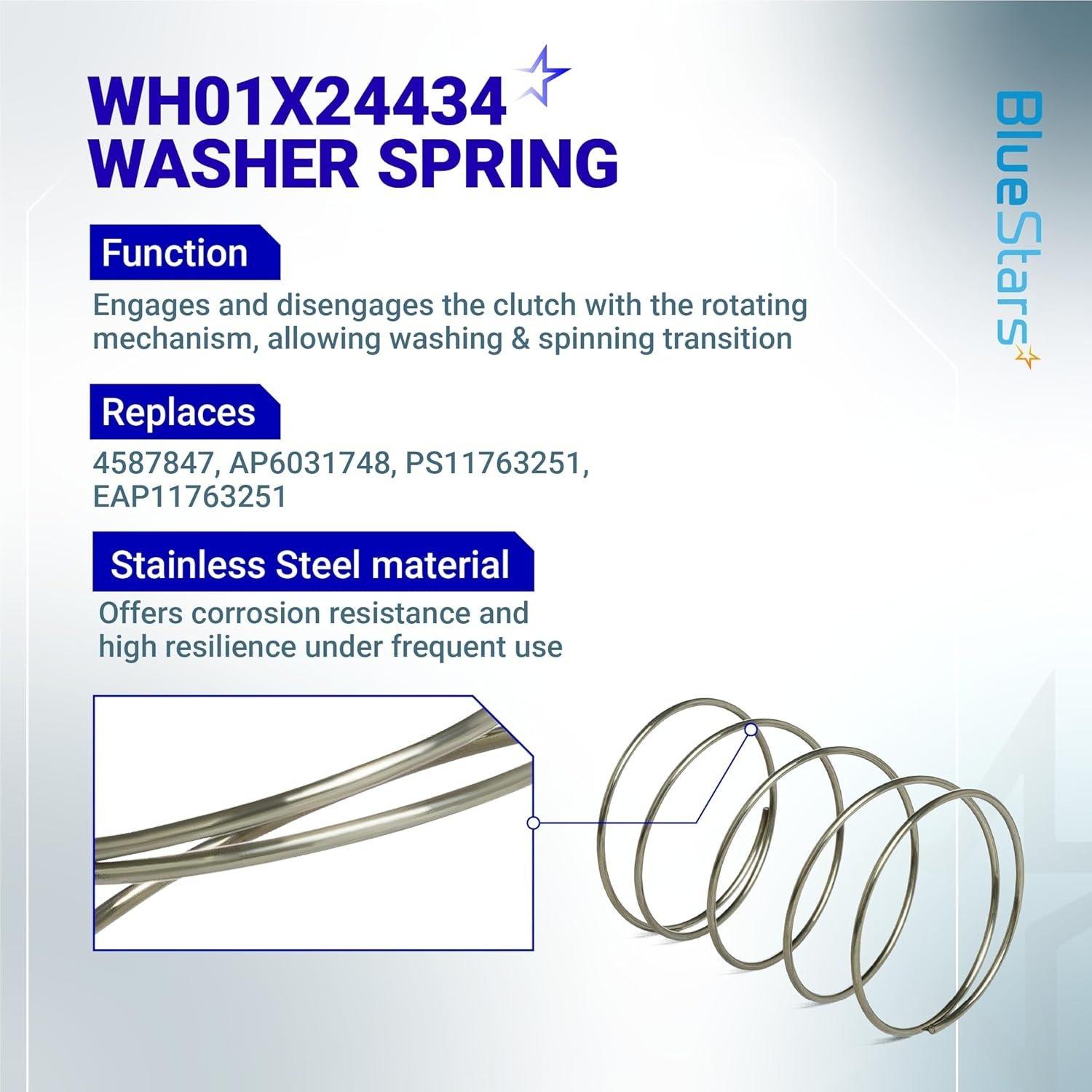 [Lifetime Warranty] WH01X27538 Washer Drive Belt & WH05X24185 Washing Machine Clutch & WH01X24434 Washer Spring - for GE Hotpoint Clothes Washer - Replaces 4588013 AP5993402 PS11729473 EAP11729473 image 8