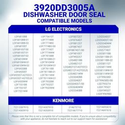 [Lifetime Warranty] 3920DD3005A Dishwasher Door Gasket Seal - LG and Kenmore Dishwasher - Replaces 1267456 AP4437203 AH3522654 PS3522654 EAP3522654 PD00001769 3920DD3003A thumbnail 2