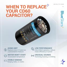 [Lifetime Warranty] 460-552 uF MFD 110-125 VAC CD60 50/60 Hz Round Motor Start Capacitor - Fits AC Motor Run, Fan Start, Heat Pump thumbnail 7