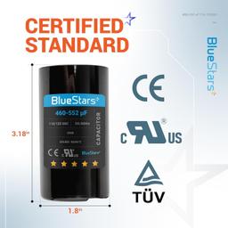 [Lifetime Warranty] 460-552 uF MFD 110-125 VAC CD60 50/60 Hz Round Motor Start Capacitor - Fits AC Motor Run, Fan Start, Heat Pump thumbnail 6