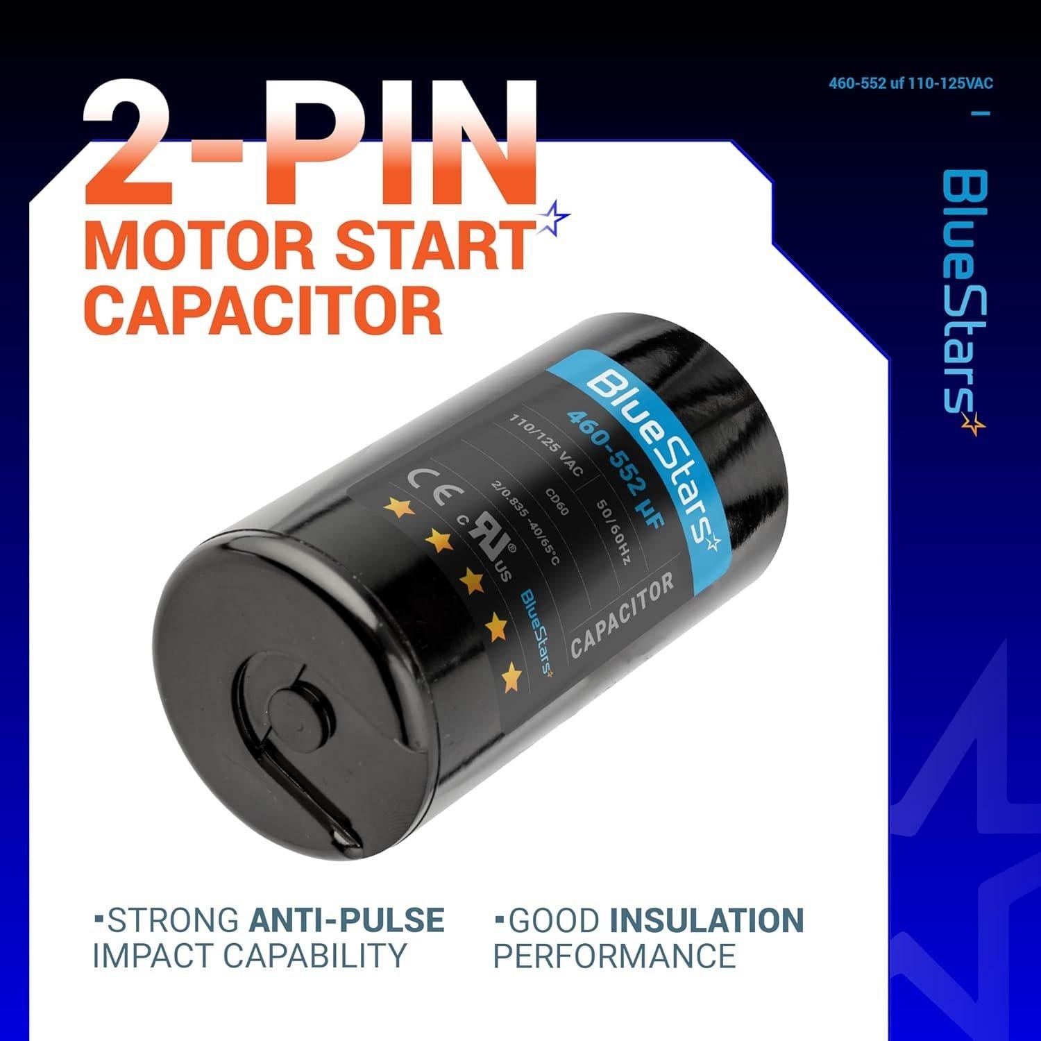 [Lifetime Warranty] 460-552 uF MFD 110-125 VAC CD60 50/60 Hz Round Motor Start Capacitor - Fits AC Motor Run, Fan Start, Heat Pump image 4