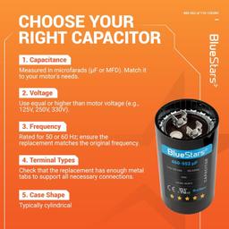 [Lifetime Warranty] 460-552 uF MFD 110-125 VAC CD60 50/60 Hz Round Motor Start Capacitor - Fits AC Motor Run, Fan Start, Heat Pump thumbnail 1