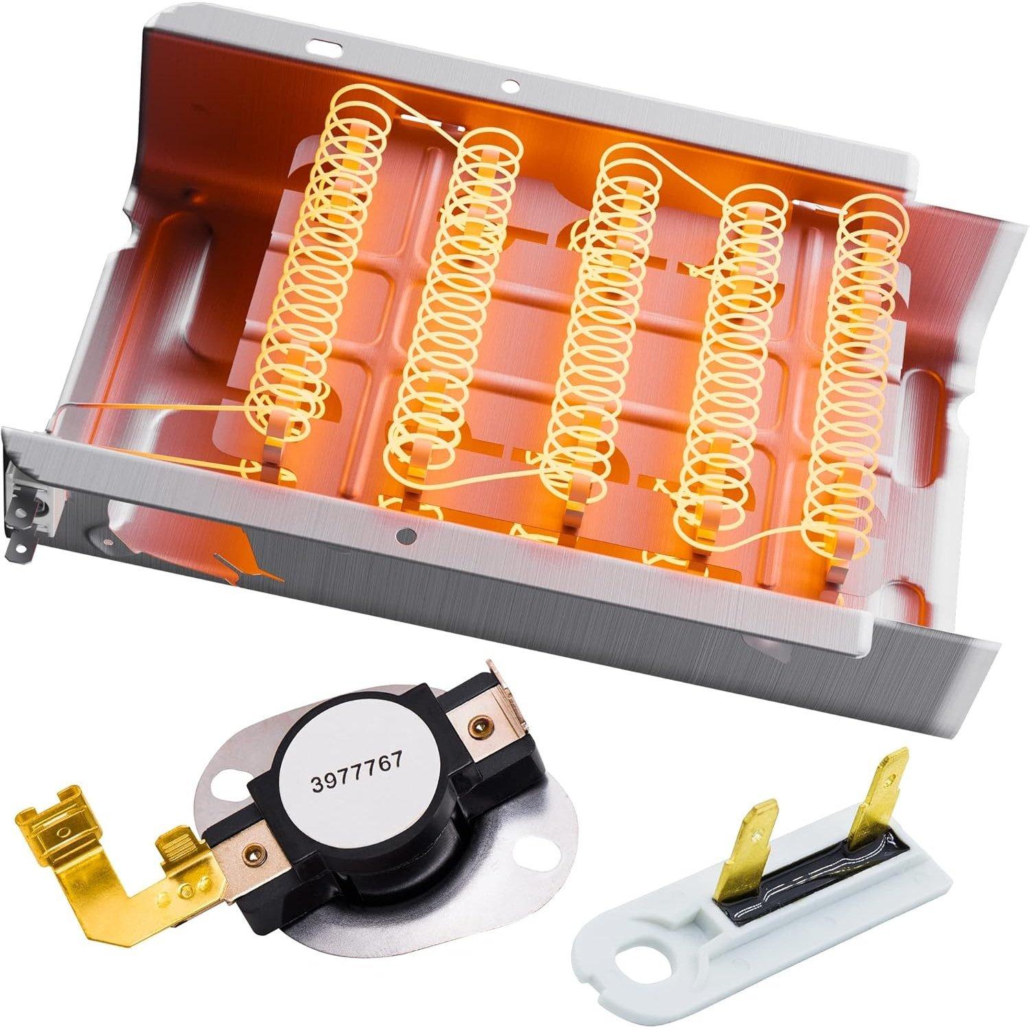 [Lifetime Warranty] 279838 WED5000DW2 Dryer Heating Element 3977767 3392519 Thermal fuse Dryer Repair Kit For Whirlpool Kenmore MEDB835DW4 GEW9250PW1 GEW9250PW0 WED5100HW1 WED8300SW2 GEW9200LW1 image 0