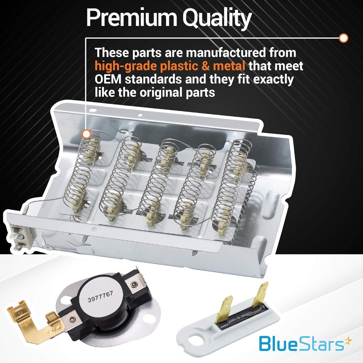 [Lifetime Warranty] 279838 WED5000DW2 Dryer Heating Element 3977767 3392519 Thermal fuse Dryer Repair Kit For Whirlpool Kenmore MEDB835DW4 GEW9250PW1 GEW9250PW0 WED5100HW1 WED8300SW2 GEW9200LW1 image 2