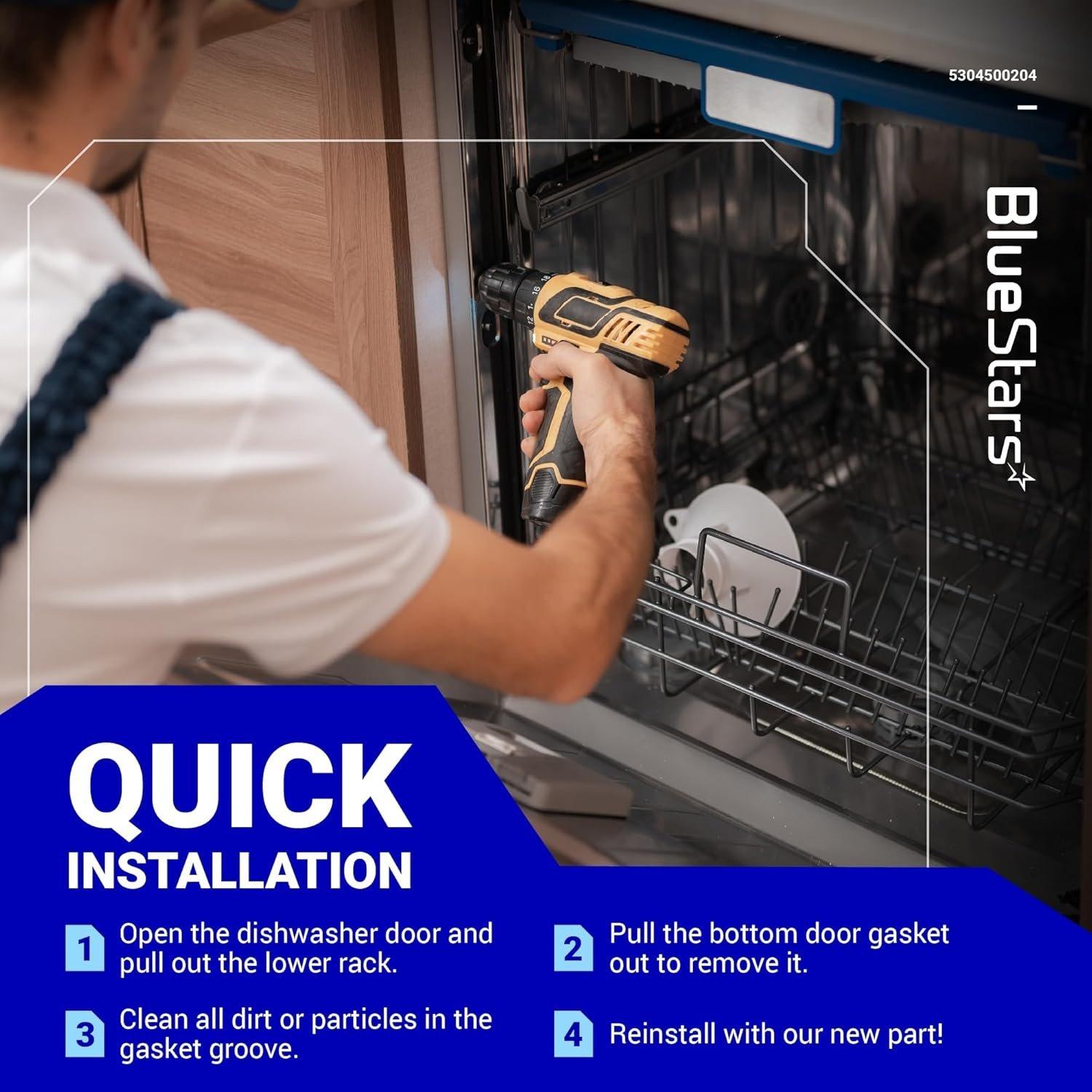 [Lifetime Warranty] 5304500204 Dishwasher Bottom Door Gasket Replacement - Compatible with Frigidaire Kenmore Crosley Dishwashers - Replaces 4246132, AP5962194, PS11703834 image 2