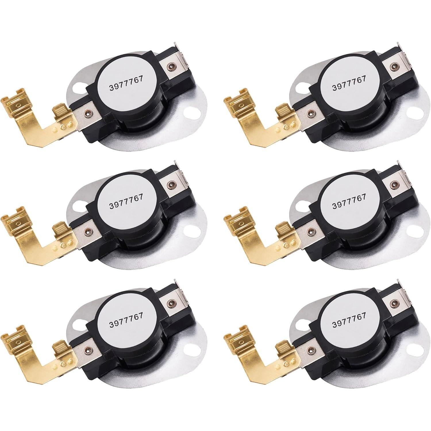 [Lifetime Warranty] 3977767 Dryer Thermostat Replacement - Compatible with Whirlpool & Kenmore Dryers - Replaces 3399693 WP3977767 WP3977767VP - Pack of 6 image 0