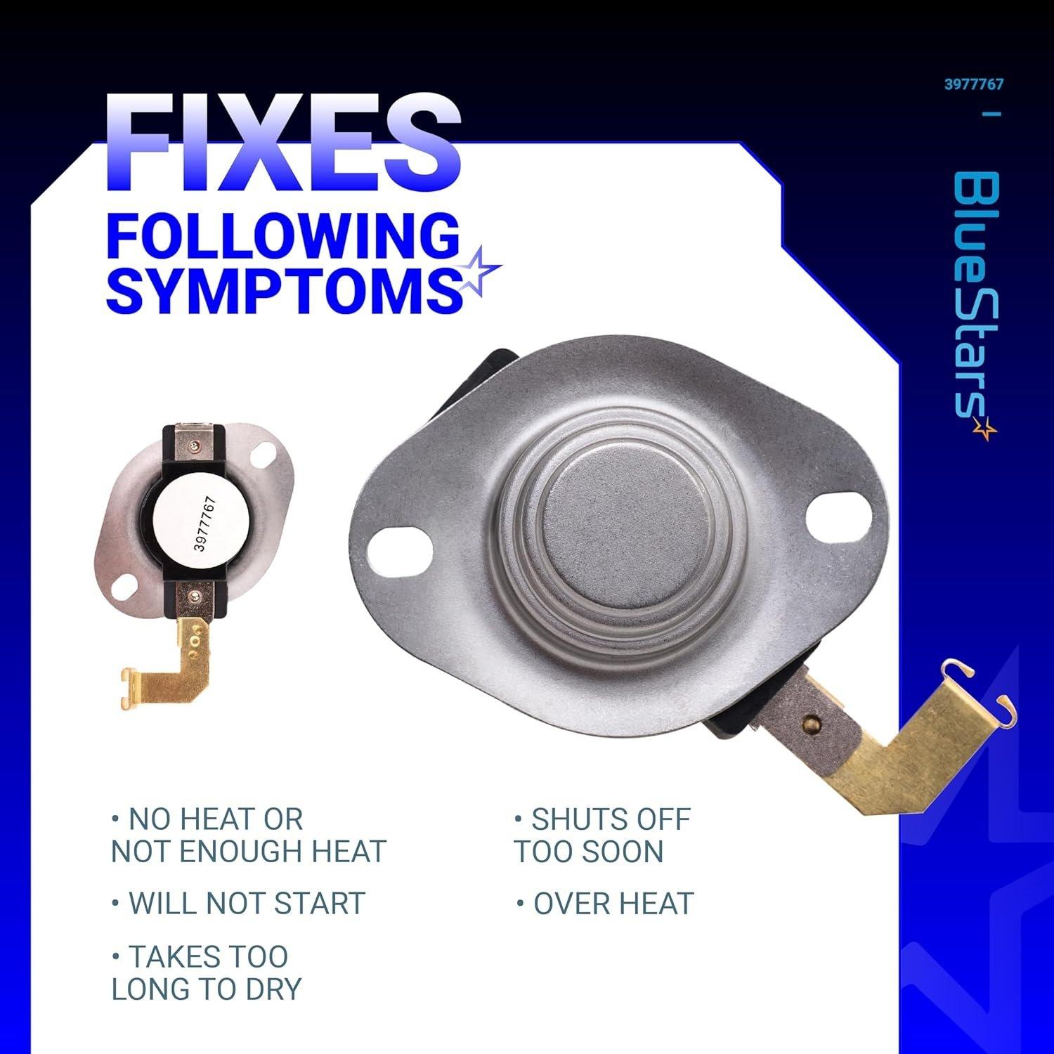 [Lifetime Warranty] 3977767 Dryer Thermostat Replacement - Compatible with Whirlpool & Kenmore Dryers - Replaces 3399693 WP3977767 WP3977767VP - Pack of 6 image 5