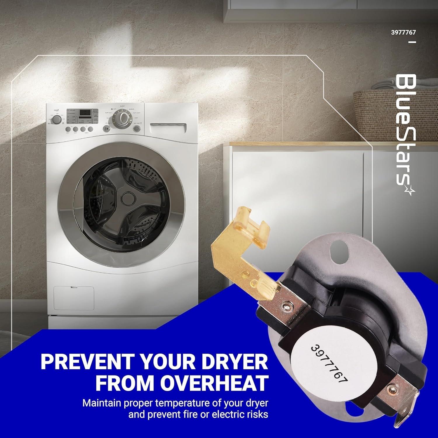 [Lifetime Warranty] 3977767 Dryer Thermostat Replacement - Compatible with Whirlpool & Kenmore Dryers - Replaces 3399693 WP3977767 WP3977767VP - Pack of 6 image 4