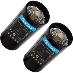 [Lifetime Warranty] 340-408 uF MFD 110-125 VAC ±20% Round Start Capacitor 50/60 Hz - Fits Single-Phase Motors, Gear Motors - Pack of 2 thumbnail 0