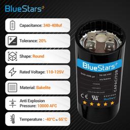 [Lifetime Warranty] 340-408 uF MFD 110-125 VAC ±20% Round Start Capacitor 50/60 Hz - Fits Single-Phase Motors, Gear Motors - Pack of 2 thumbnail 5