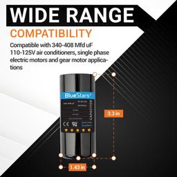[Lifetime Warranty] 340-408 uF MFD 110-125 VAC ±20% Round Start Capacitor 50/60 Hz - Fits Single-Phase Motors, Gear Motors - Pack of 2 thumbnail 6