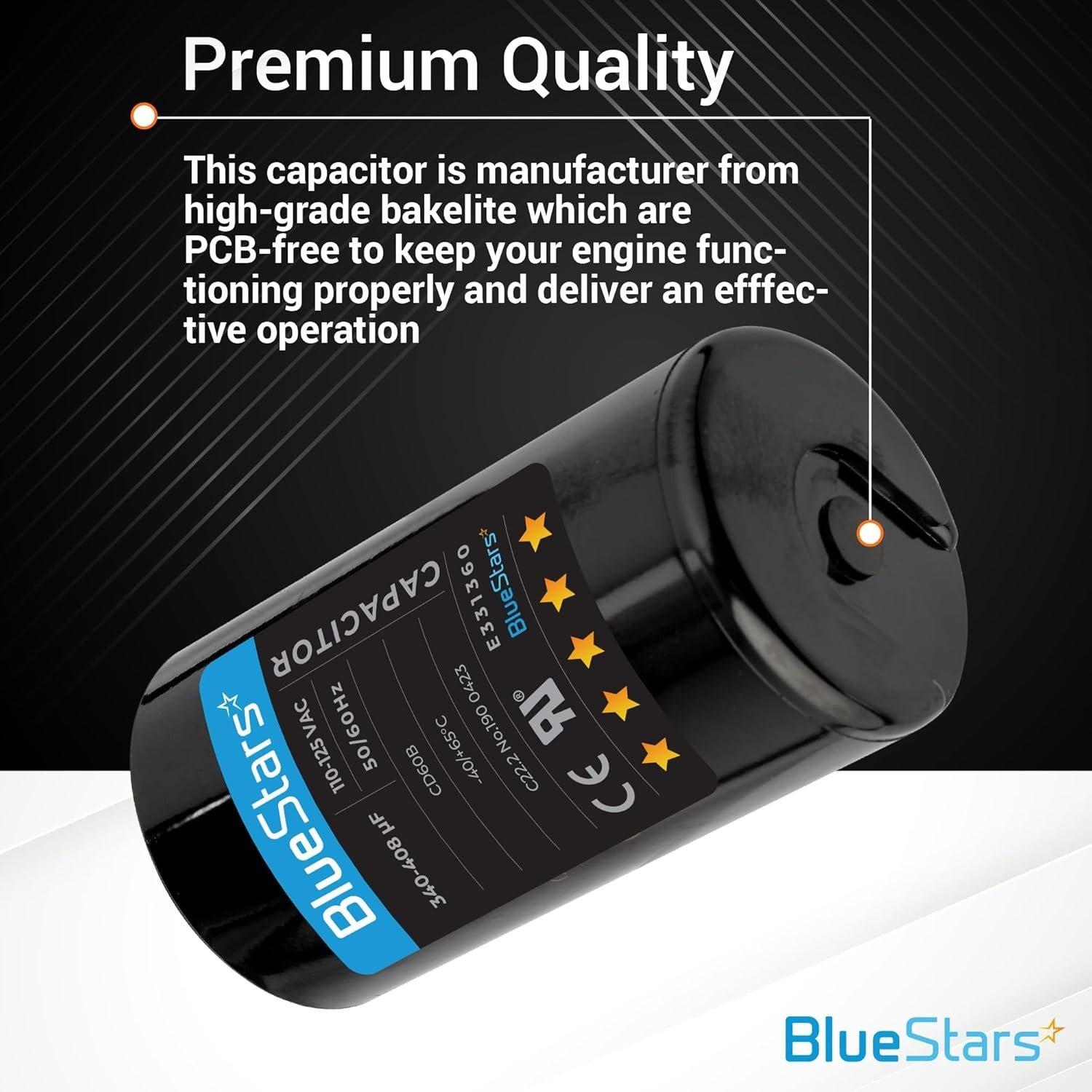 [Lifetime Warranty] 340-408 uF MFD 110-125 VAC ±20% Round Start Capacitor 50/60 Hz - Fits Single-Phase Motors, Gear Motors - Pack of 2 image 2