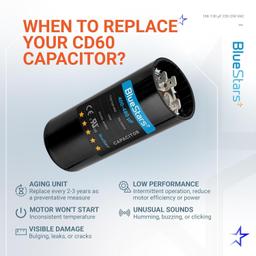 [Lifetime Warranty] 400-480 uF MFD 110-125 VAC Round Motor Start Capacitor 50/60 Hz AC Electric Replacement thumbnail 2