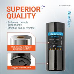 [Lifetime Warranty] 400-480 uF MFD 110-125 VAC Round Motor Start Capacitor 50/60 Hz AC Electric Replacement thumbnail 8