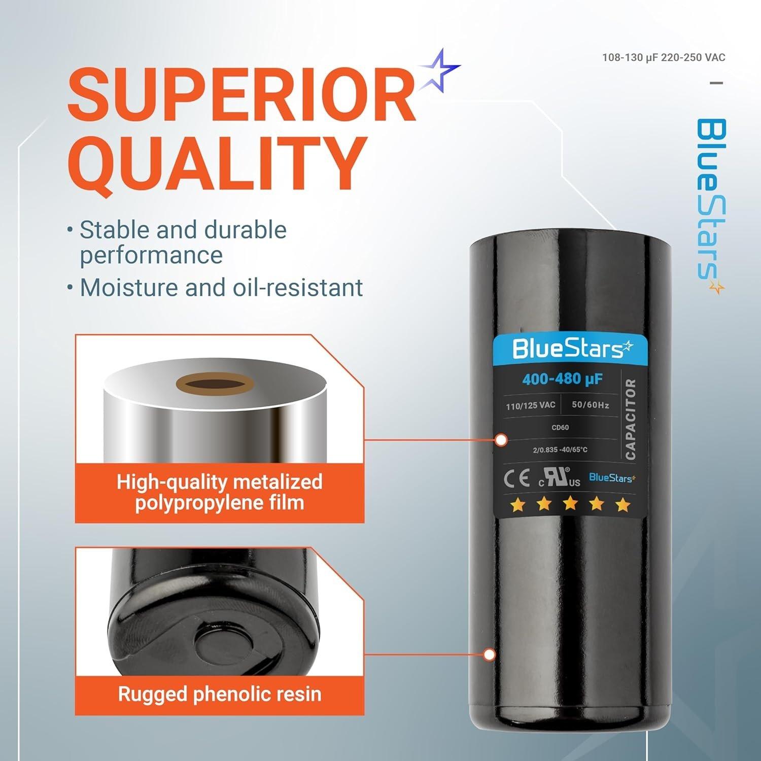 [Lifetime Warranty] 400-480 uF MFD 110-125 VAC Round Motor Start Capacitor 50/60 Hz AC Electric Replacement image 8