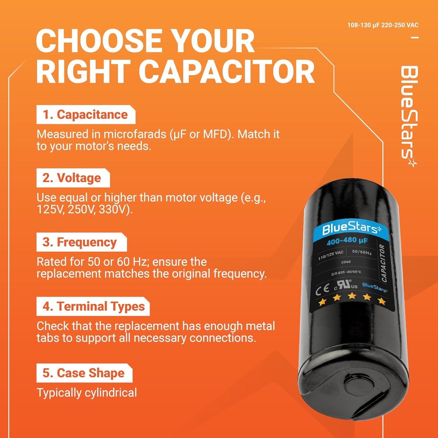 [Lifetime Warranty] 400-480 uF MFD 110-125 VAC Round Motor Start Capacitor 50/60 Hz AC Electric Replacement image 10