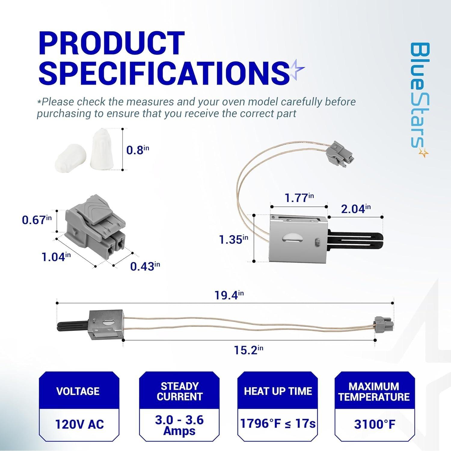 [Lifetime Warranty] Gas Range Oven Igniter WB13X25500 image 6