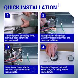 [Lifetime Warranty] W10745655 Dryer Timer - Compatible with Maytag Whirlpool Crosley Amana 230VAC 60Hz Dryer Models YNED4655EW1 4KWED4605FW0 - Replaces W10857612 W10436308 AP6003908 thumbnail 3