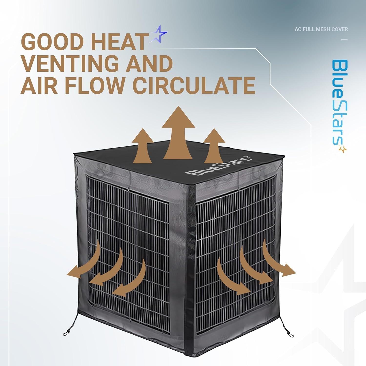 [Lifetime Warranty] 2 in 1 Central Air Conditioner Cover for Outside Units 36"x36"x40" - Full Mesh Design & Detachable Waterproof Top AC Cover image 5