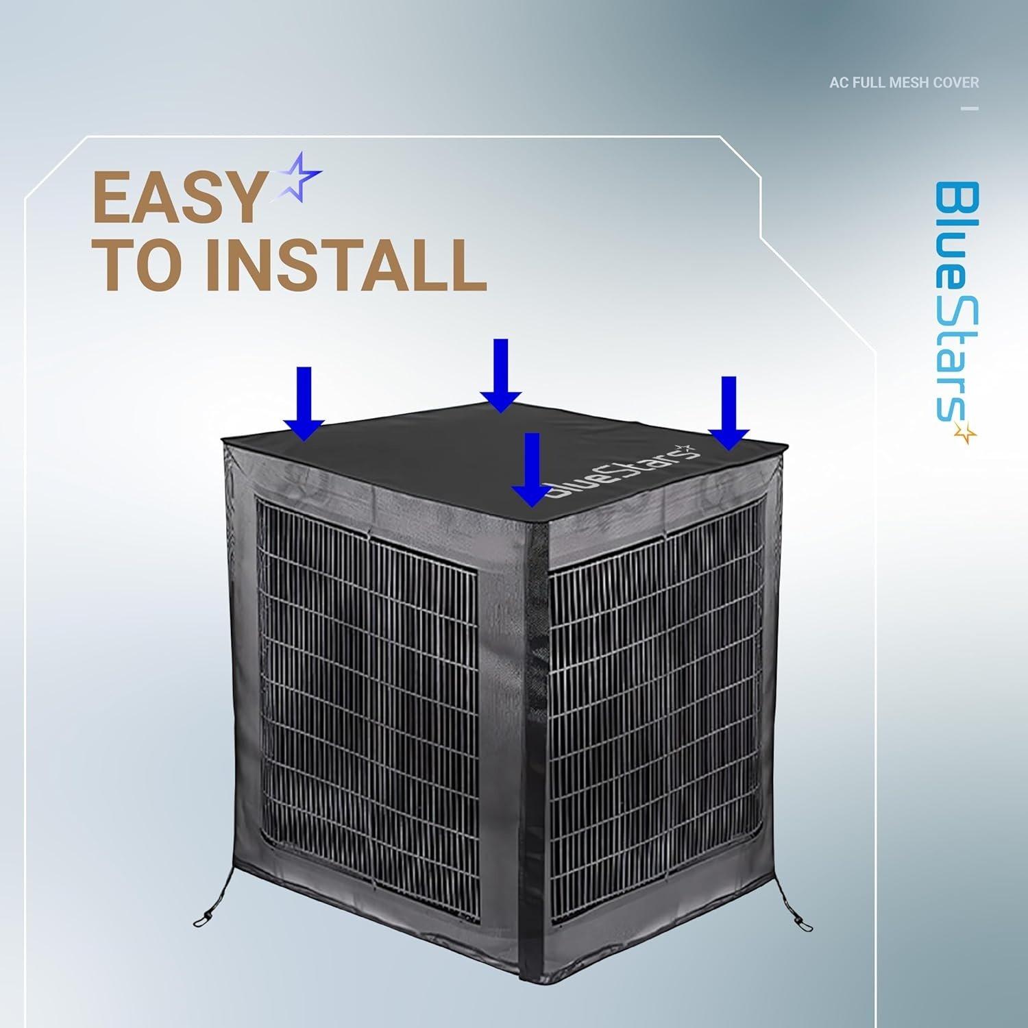 [Lifetime Warranty] 2 in 1 Central Air Conditioner Cover for Outside Units 36"x36"x40" - Full Mesh Design & Detachable Waterproof Top AC Cover image 3