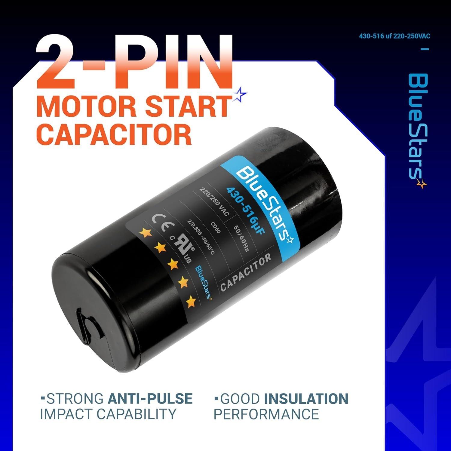 [Lifetime Warranty] 430-516 uF MFD 220-250 VAC Â±20% Round Start Capacitor 50/60 Hz - Fits Single-Phase Electric Motors image 8