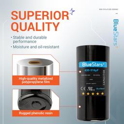 [Lifetime Warranty] 430-516 uF MFD 220-250 VAC Â±20% Round Start Capacitor 50/60 Hz - Fits Single-Phase Electric Motors thumbnail 9