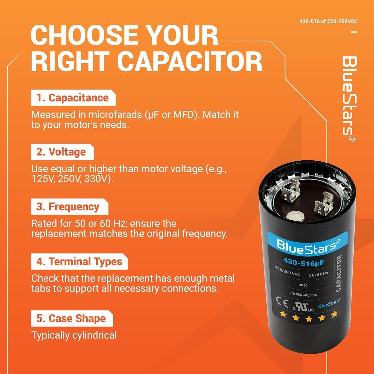 [Lifetime Warranty] 430-516 uF MFD 220-250 VAC Â±20% Round Start Capacitor 50/60 Hz - Fits Single-Phase Electric Motors image 5