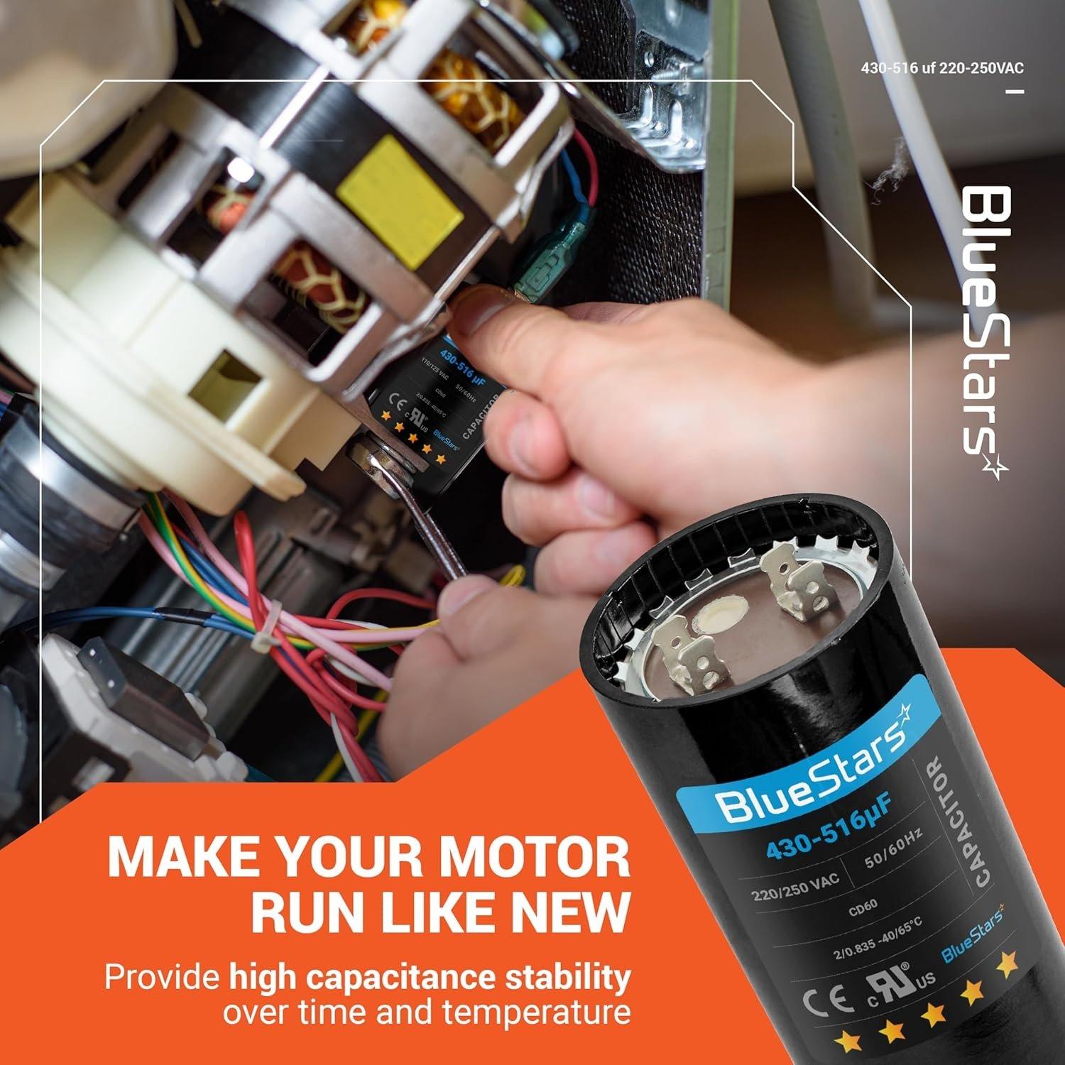 [Lifetime Warranty] 430-516 uF MFD 220-250 VAC Â±20% Round Start Capacitor 50/60 Hz - Fits Single-Phase Electric Motors image 4