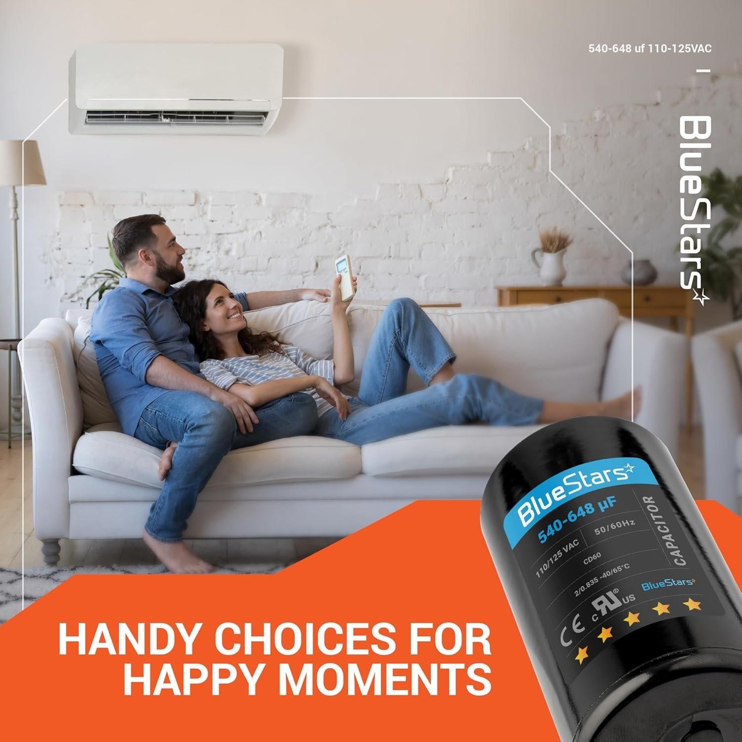 [Lifetime Warranty] 540-648 uF MFD 110-125 VAC ±20% CD60 Round Start Capacitor - Fits OEM Single Phase Motor, Heat Pump image 11