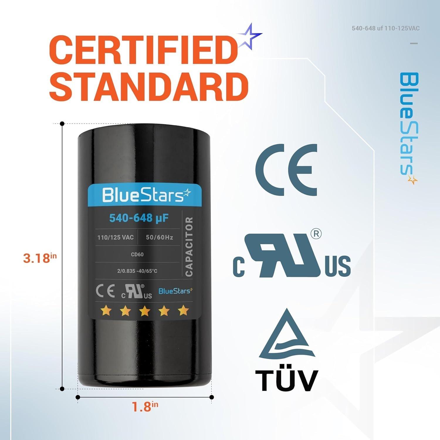 [Lifetime Warranty] 540-648 uF MFD 110-125 VAC ±20% CD60 Round Start Capacitor - Fits OEM Single Phase Motor, Heat Pump image 5
