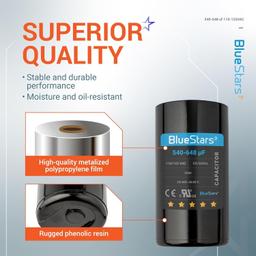 [Lifetime Warranty] 540-648 uF MFD 110-125 VAC ±20% CD60 Round Start Capacitor - Fits OEM Single Phase Motor, Heat Pump thumbnail 4