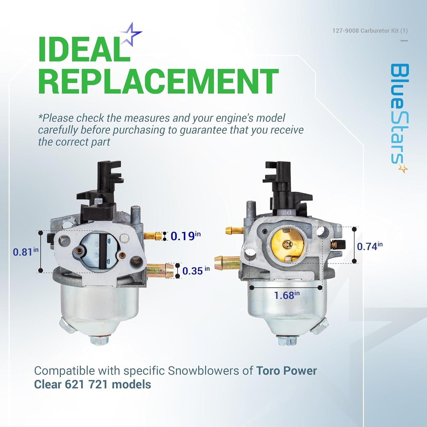 [Lifetime Warranty] 38744 127-9008 Carburetor Compatible with Toro Power Clear image 6
