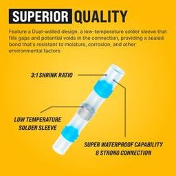 [Lifetime Warranty] 200 PCS Blue Solder Seal Wire Connectors thumbnail 6