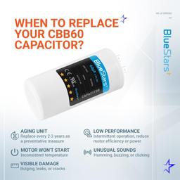 [Lifetime Warranty] [UL Listed] CBB60 60 uF MFD Â±5% 250 VAC 50/60 Hz Round Run Start Capacitor - Fits Air Conditioner, Heat Pump, Pool Pump thumbnail 7