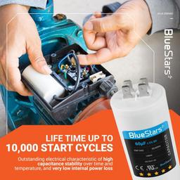 [Lifetime Warranty] [UL Listed] CBB60 60 uF MFD Â±5% 250 VAC 50/60 Hz Round Run Start Capacitor - Fits Air Conditioner, Heat Pump, Pool Pump thumbnail 1